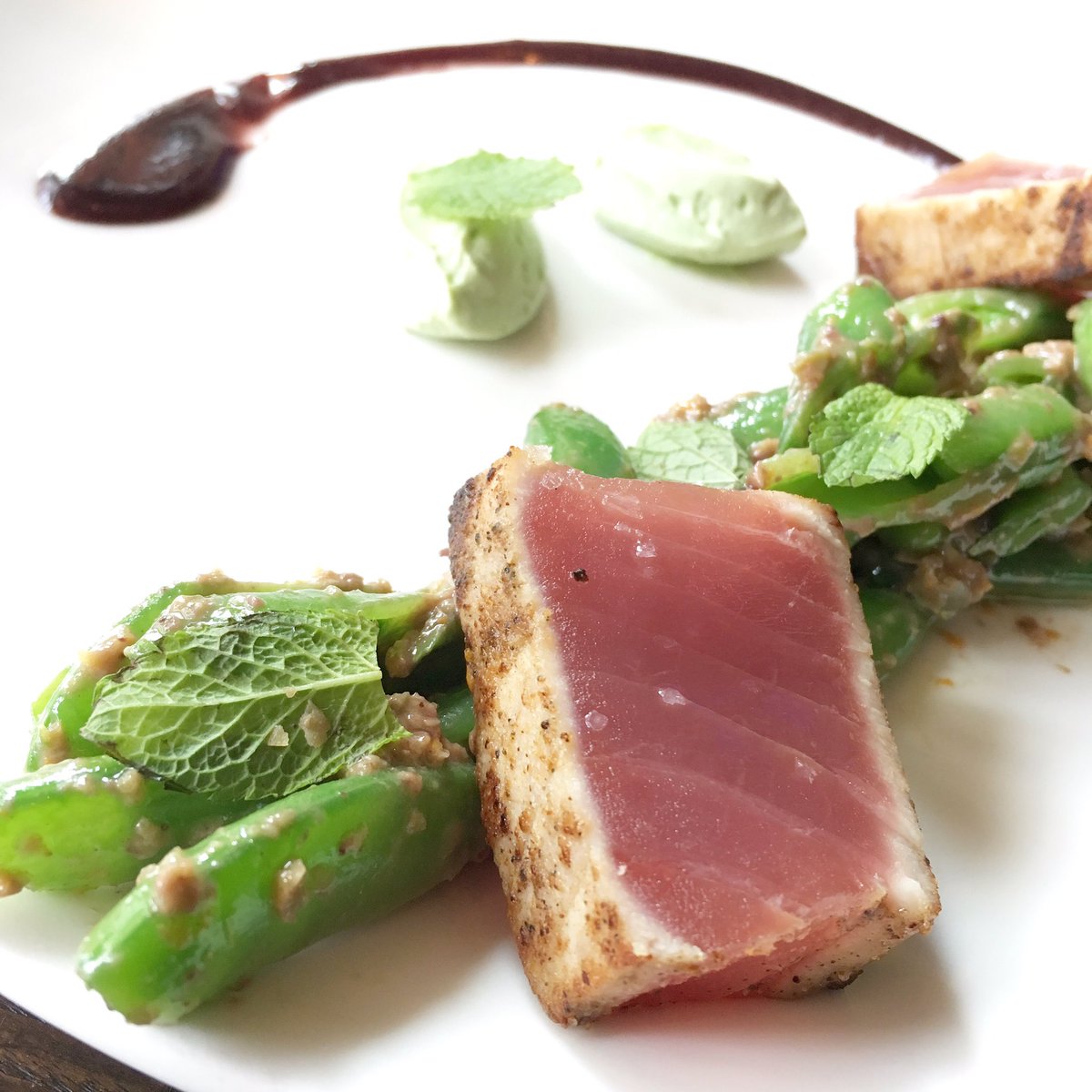 Yellowfin Tuna, Sugar Snap Peas, Olive, Yogurt, Mint at <a href="/vernickphilly/">Vernick Food & Drink</a>