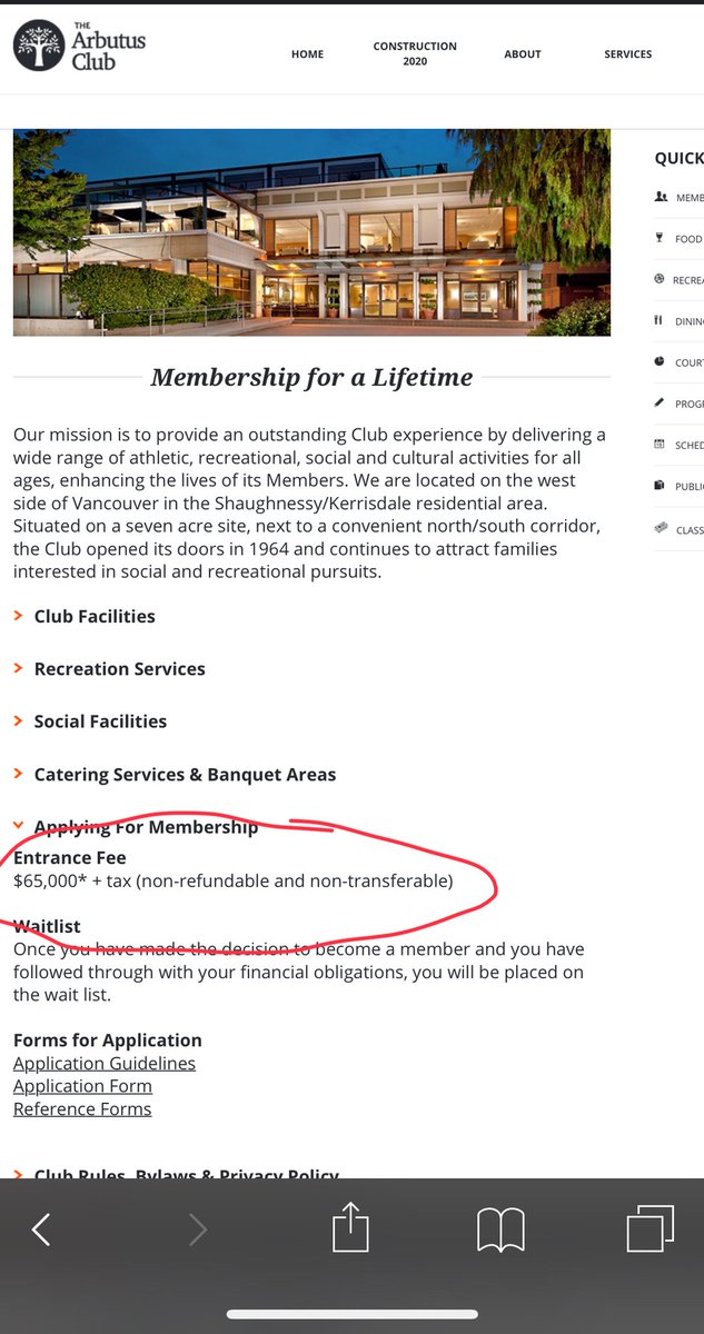 pattibacchus's tweet photo. People jeered @Dave_Eby today for saying the Arbutus Club is an expensive club for the wealthy. So I looked up how much it costs to join. #vanpoli #vanre #bcpoli https://t.co/hC5HgwSykx