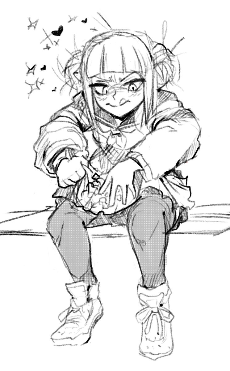 Inbetween floundering about trying to finish other projects, I scribble a drawthread request of Toga Himiko filling her skirt with candy 