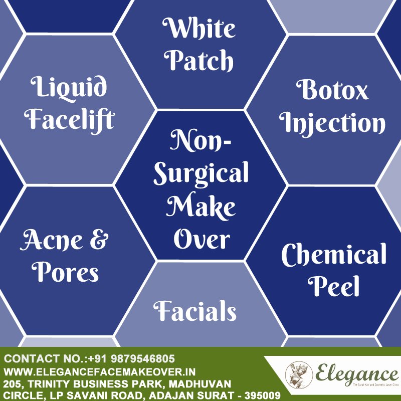 elegancesurat's tweet photo. Here is the short list of all non-surgical treatments for Face Makeover. 
At best price and best service!

HELPLINE NO. +91 9879546805
https://t.co/Vm3E4j2NUZ

#nonsurgical #surgical #cosmetology #cosmetics #plasticsurgery #botox #filler #pimples #liquidfacelift #whitepatch https://t.co/CgSHsKPY8w