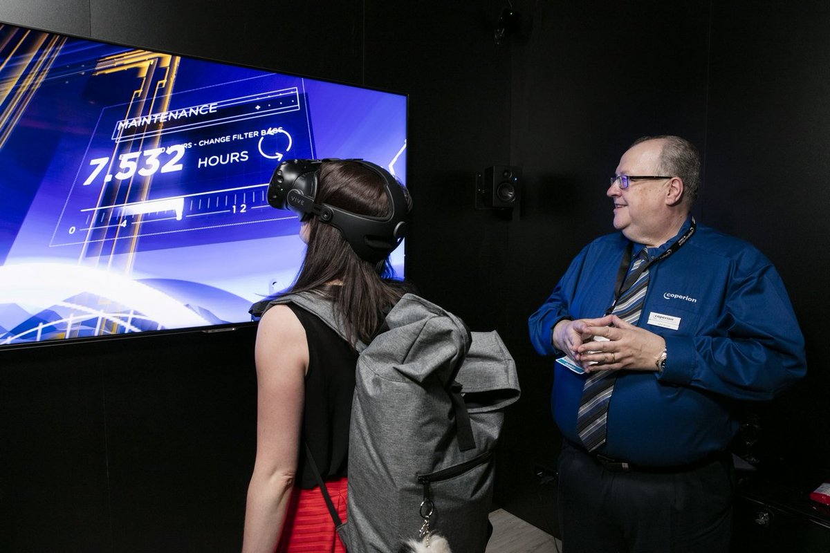 plasticsnews's tweet image. Coperion is showing customers how activities like operator training, machine troubleshooting and plant layout can take place without having to be, well, physically there. #NPE2018 trib.al/OD4O8Tn