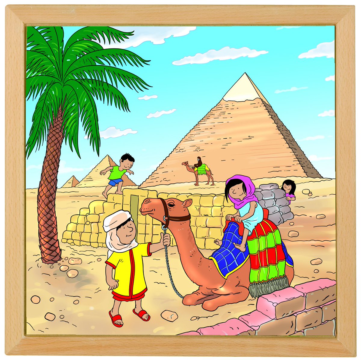 Op deze #Educo puzzel staat de piramide van Chefren. Dat is niet de grootste piramide in het complex, maar het is wel de best bewaarde. Koop de puzzel met de piramide van Chefren in de set Wereldwonderen. #heutink #kinderopvang #puzzels #ontwikkeling ow.ly/nTXQ30k7uaS