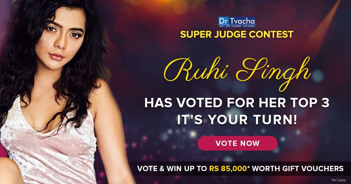The gorgeous ex-Miss India Ruhi Singh has voted for her top 3 contestants. Vote NOW! #Contest ending soon! <a href="/ruhisingh11/">Ruhii Siingh</a> #contests #ContestIndia beautypageants.indiatimes.com/miss-india/sup…