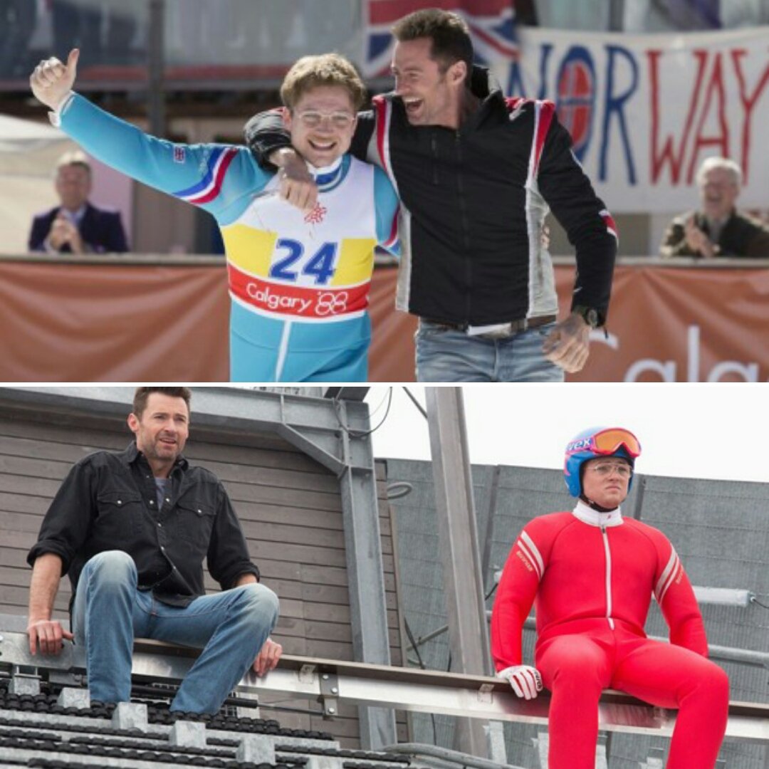 Jaredproudofyou's tweet photo. #taronegerton #HughJackman #eddietheeagle #director #dexterfletcher #eddieedwards #bronsonpeary #christopherwalken #warrensharp @RealHughJackman @TaronEgerton @EddieEagleMovie "Eddie The Eagle: I saw the movie five times and I loved it, loved it, loved it." https://t.co/bTyMBjX2QA
