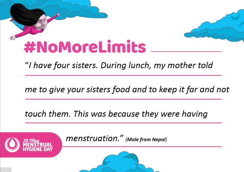 SHFund__'s tweet photo. Many taboos and myths on #menstruation around the world prevent women and girls from undertaking normal day-to-day activities when they are on their menses. Join our panel of experts at 3pm CET for our #MHM Tweetchat by following #letstalkperiod and @WSSCCouncil . #nomorelimits https://t.co/B6l9HKXbhu