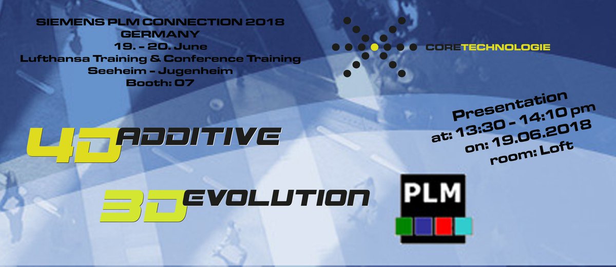 CoreTechnologie's tweet image. #SaveTheDate 19-20 June 2018=&amp;gt;@PLMWorld in Seeheim-Jugenheim_Germany. Meet @CoreTechnologie in booth #07 &amp;amp; come to our presentation about CAD models for the additive manufacturing of small-series production. #4DAdditive #3DEvolution #CTCoreTechnologie #3DManufacturing #3Dprinting