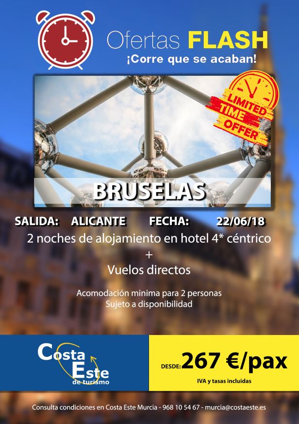 deviajeo's tweet photo. ¡#OfertaFlash! BRUSELAS -  2 noches en alojamiento centrico 4* + vuelos directos.  ¡267€ por persona! ¡Resérvalo ya! #CostaEsteMurica #Bruselas #Belgica #Viajar #Escapadas #RegalaEscapadas #RegalaViajes #ViajarEsSaluld #vive #feliz #viajechulo #lovetravel #vivefeliz #FelizJueves https://t.co/XYGUJdkzY9