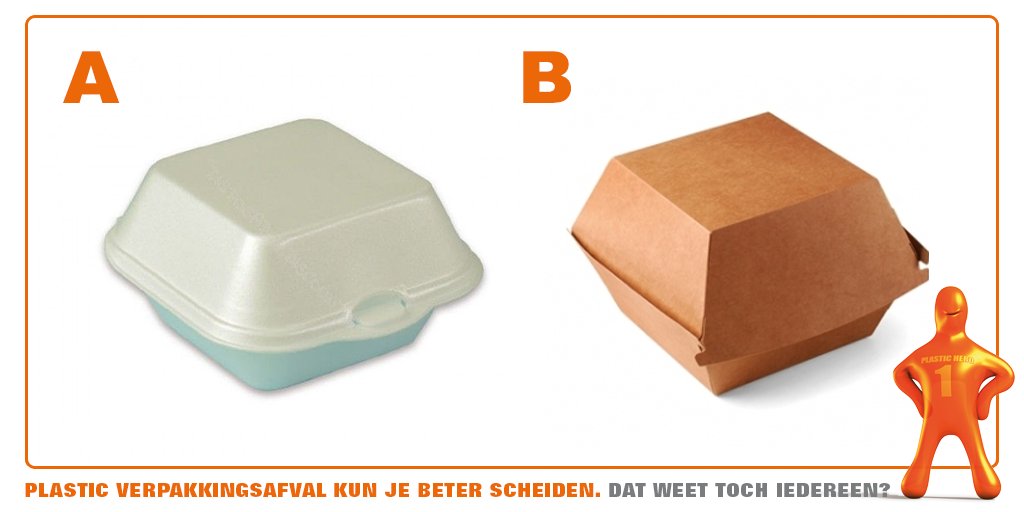 Doe jij vandaag ook mee aan de Internationale Hamburgerdag? Weet jij dan ook waar verpakkingen als deze twee ingeleverd moeten worden?