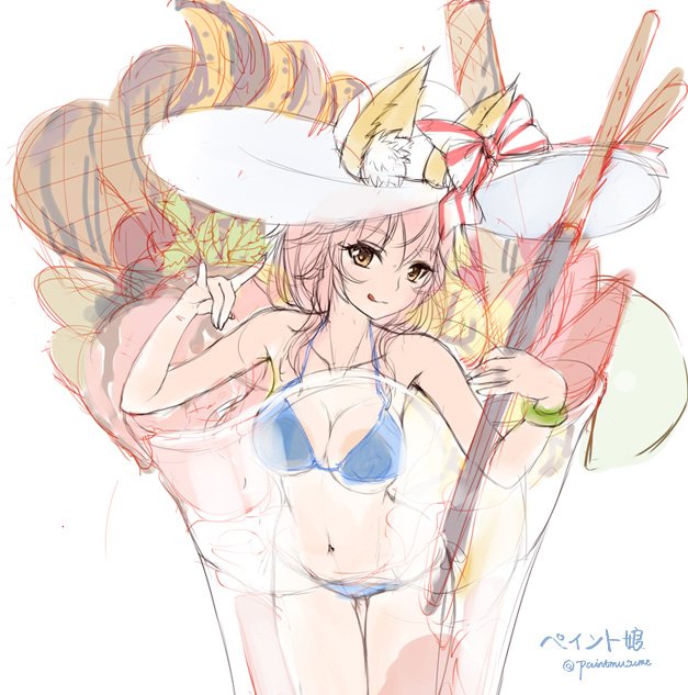 玉藻の前抱き枕カバー裸ver.サークル直販特典を作画中です😊ミニアクリルアクセサリーからパフェたまもちゃんのアクリルフィギュアに変更しました!予約受付終了まで後6日ですよ～ #Fate 