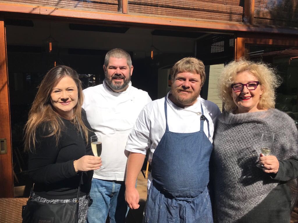 Guests, <a href="/AndreaPafitisH/">Andrea Pafitis-Hill</a> &amp; <a href="/WanderWomanSA/">Gwynne Conlyn</a>, at today’s #HautePopup at <a href="/ThePeechHotel/">The Peech Hotel</a> with @HauteCabriere