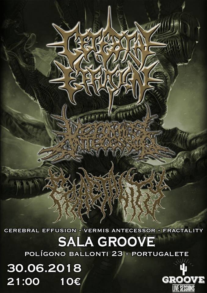 Friedhofmag's tweet image. [ Agenda ] #CerebralEffusion con #VermisAntecessor y #Fractality en Portugalete. friedhof-magazine.com/eventos/cerebr… #DeathMetal