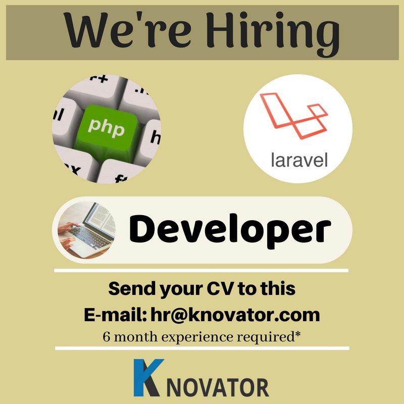 brijeshjogani97's tweet photo. Hello,
We at @knovator #looking for #PHP, #Laravel #Developer having minimum 6 months of #experience.

If you meet the requirements kindly share your CV at hr@knovator.com

PS: Share with your friends to grab this #opportunity. 

#hiring #career #apply #development #SkillWhizz https://t.co/b097K0BFCz