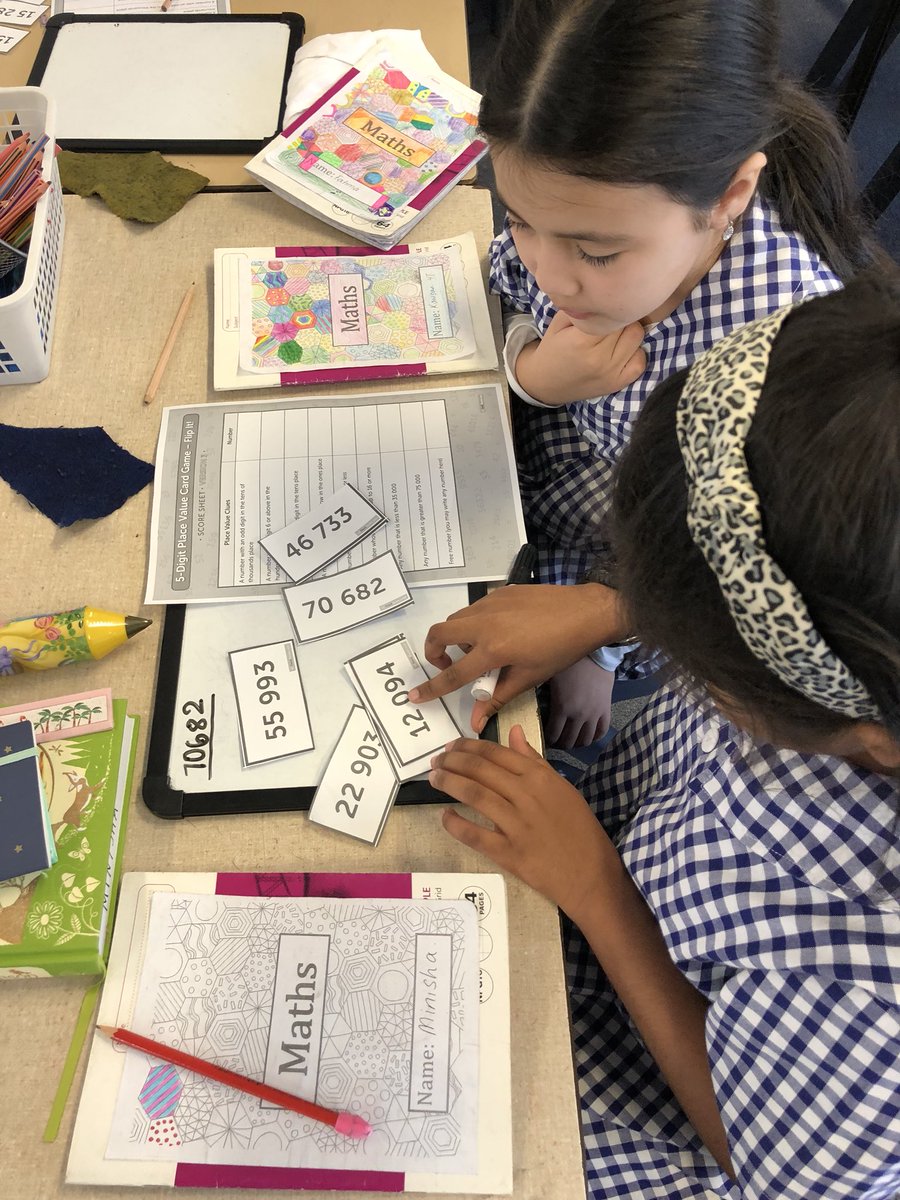 4T working collaboratively in their thinking pairs to determine the best possible answers to the place value challenge #ANPSyear3and4 <a href="/AuburnNthPS/">Auburn North PS</a> <a href="/IrelandKristy/">Kristy Ireland</a>