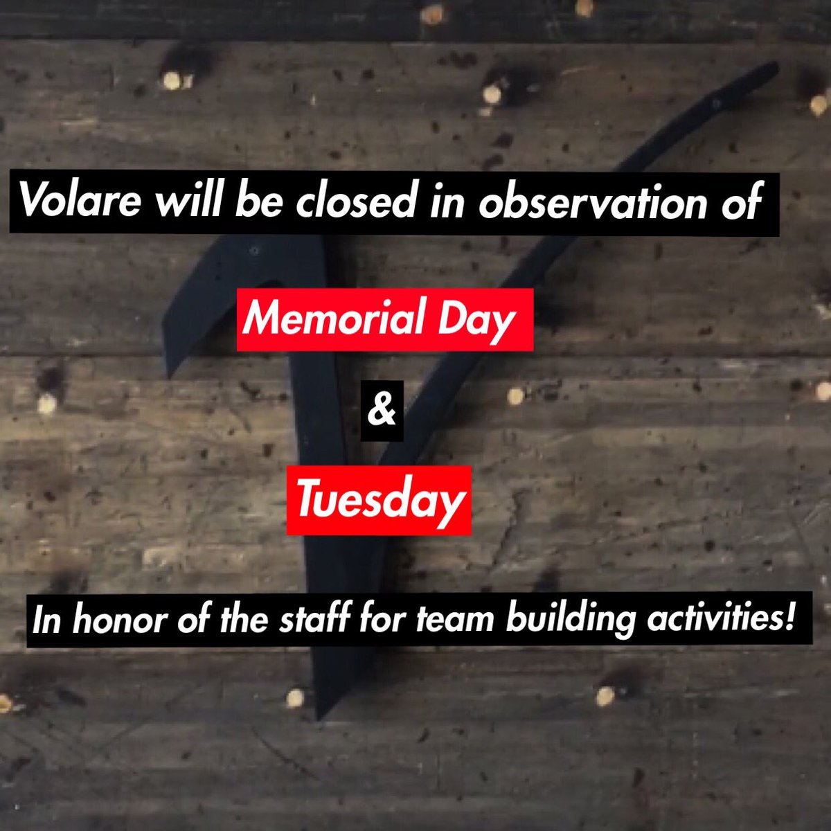 ❗️Sorry for any inconvenience! Enjoy your Memorial Day❗️#Memorialday #volare