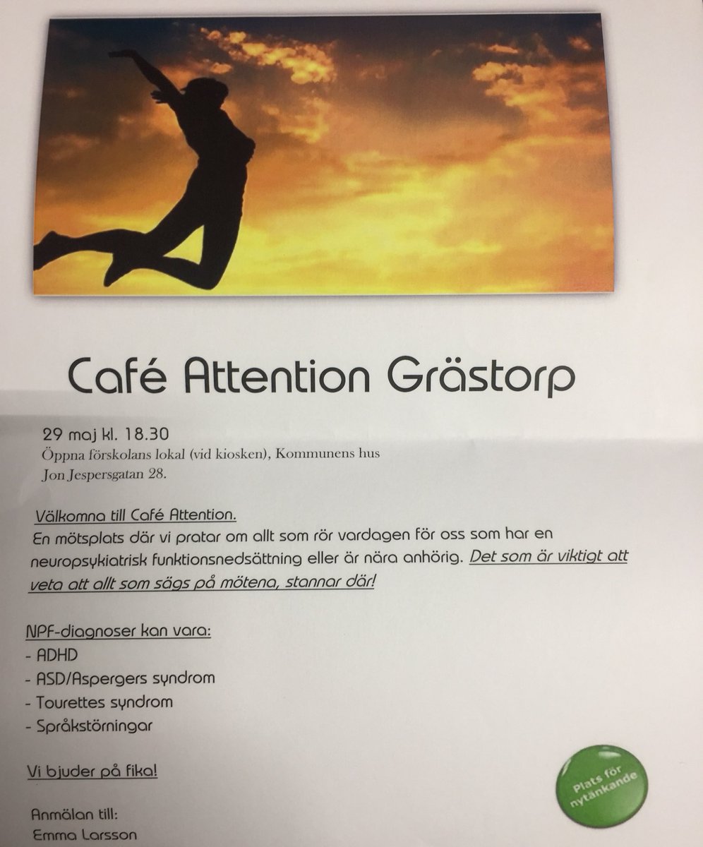 NPFdagen's tweet photo. Det är i Grästorp det händer imorgon! 💕 @attention #grästorp #npf #attentioncafe https://t.co/STfarbqZP9
