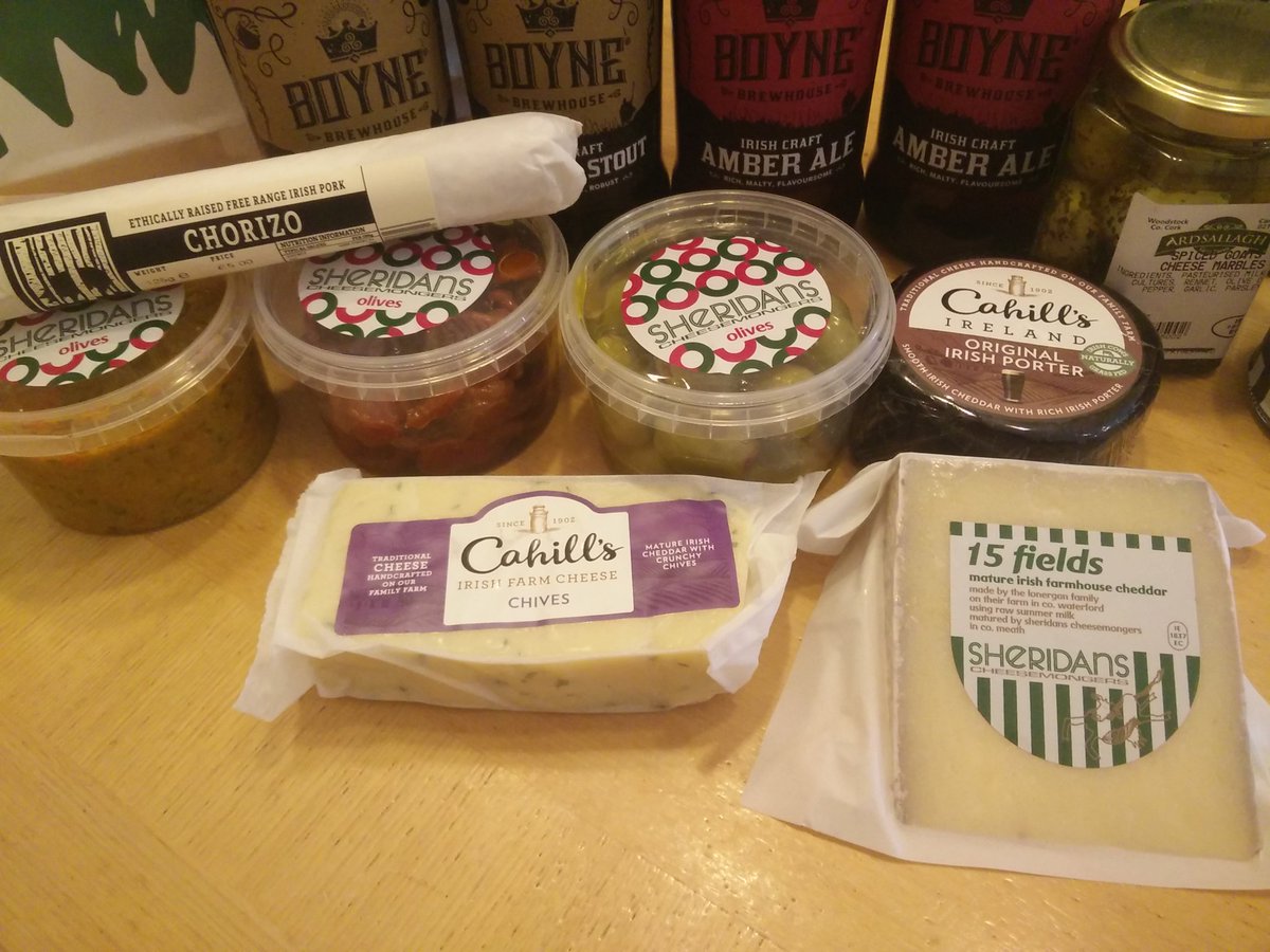 Lukeyb1234's tweet photo. @SheridansCheese #IrishFoodFest2018 Great haul yesterday! A lot of it sampled already. ;) https://t.co/US5MR1KtfN