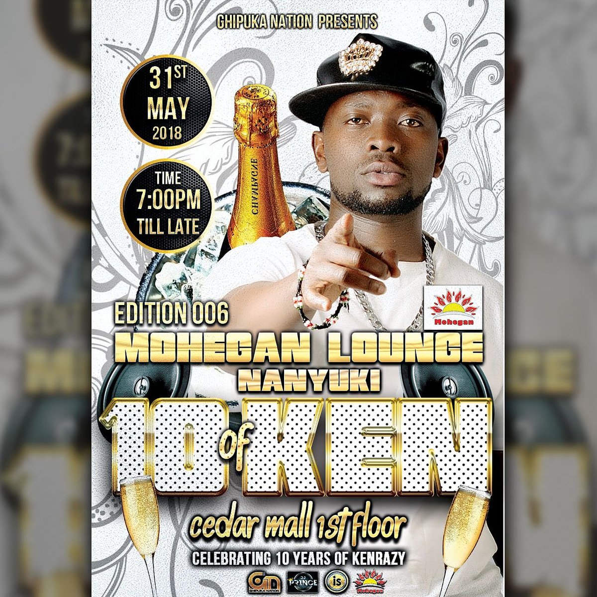 KenRazy's tweet photo. NANYUKI🔥MOHEGAN LOUNGE🔥
#TENofKEN Club Tour Continues
Artist : KenRazy
Event : Celebrating 10yrs Of KenRazy
Date : Thurs 31st May
Venue : Mohegan Lounge #Nanyuki
Performance Duration : 2hrs
Bookings : +254712559265
Don't Miss Out. @MoheganLoungeNanyuki
#SzK
#MoheganLounge https://t.co/4r2h4OK6IE