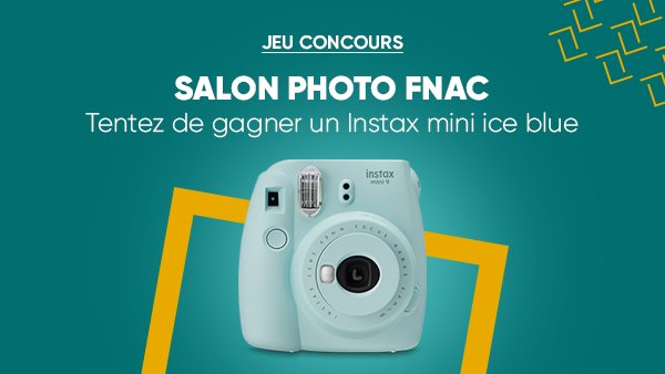 Fnac's tweet photo. JEU CONCOURS 🎁| A l'occasion des salons photo Fnac, tentez de gagner un appareil photo @instaxHQ @FujifilmEU 📷! 
Pour Participer ➡ RT + follow @Fnac 😀 . 
Et pour trouver un salon photo fnac près de chez vous ➡https://t.co/QQLpKkAlHZ https://t.co/RZDl4eRFOg