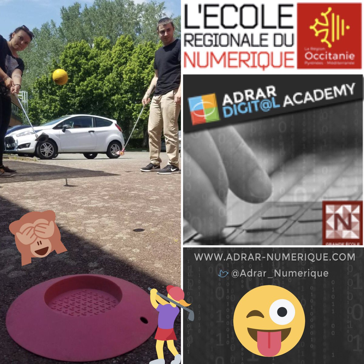 Adrar_Numerique's tweet photo. 🤔 Tiens, tiens... 💭 Ça gazouille moins sur Twitter ces derniers temps... pour autant, on est pas en train de jouer au golf🏌🏻‍♀️... 😂🏌🏼‍♂️

🙈 Quoique... ici nos #tsrit en pause ⛳️ #adrarnumerique 😂😁😎✌🏼☀️ https://t.co/EWUt7ICyQg