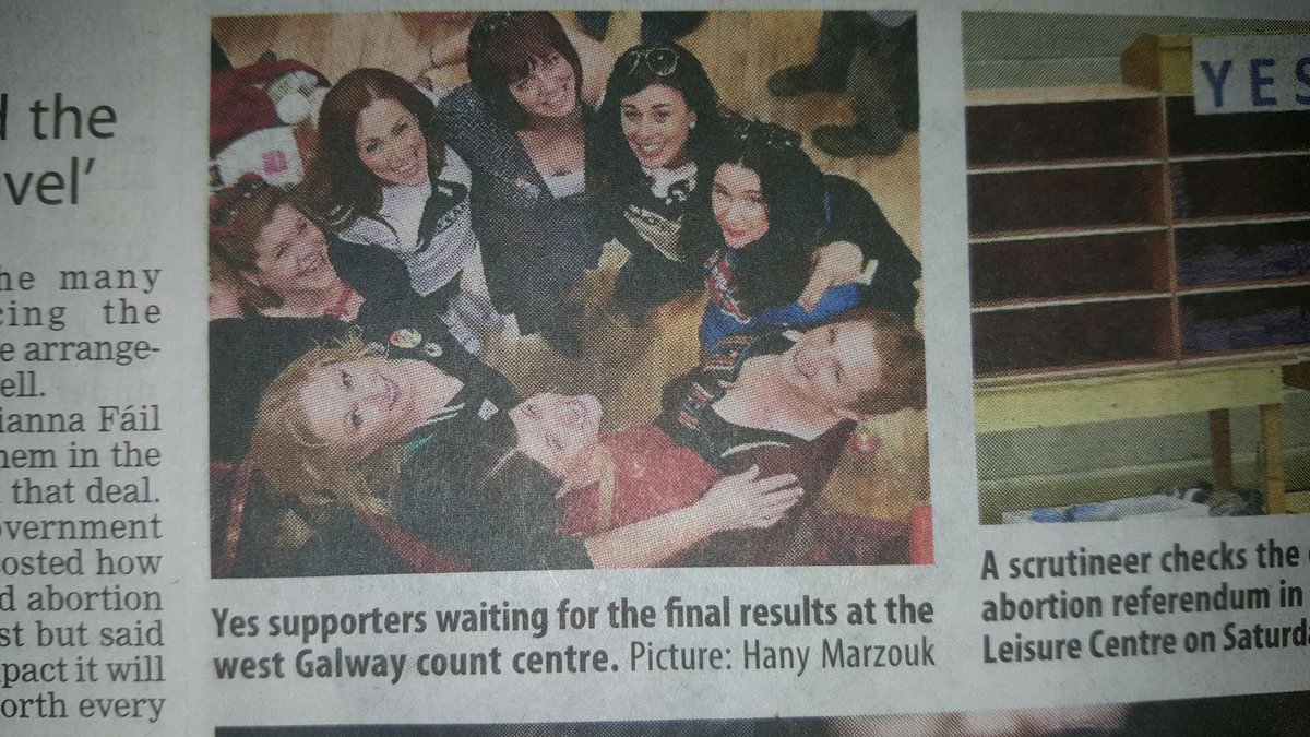 So far <a href="/irishexaminer/">Irish Examiner</a> seems to be the only paper who had peeps in count centres outside Dublin hon @GWYEastForYes and <a href="/GalwayTFY/">Galway Together For Yes</a> #RepealedThe8th