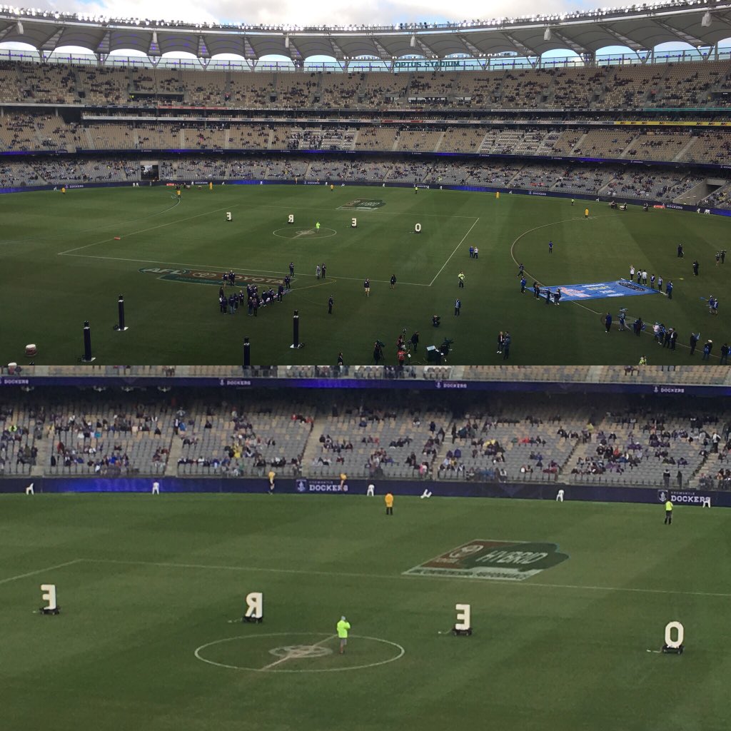 Wally_NMFC's tweet photo. You Only Had One Job 🤔🤷🏼♂️🤦🏼♂️🤣
#AFLFreoNorth #PreGame #FREO #Pyrotechnics #Spellcheck #Perth #OptusStadium #BackToFront #YouOnlyHadOneJob #CrayPot https://t.co/snq1e9pUlf