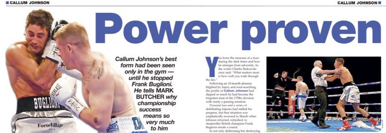 In the new <a href="/BoxingMonthlyED/">Boxing Monthly</a> out this week, <a href="/CallumTheOne/">Callum CJ Johnson</a> talks Beterbiev, Buglioni and battling back from the brink to pay a fitting tribute to his late father Paul.