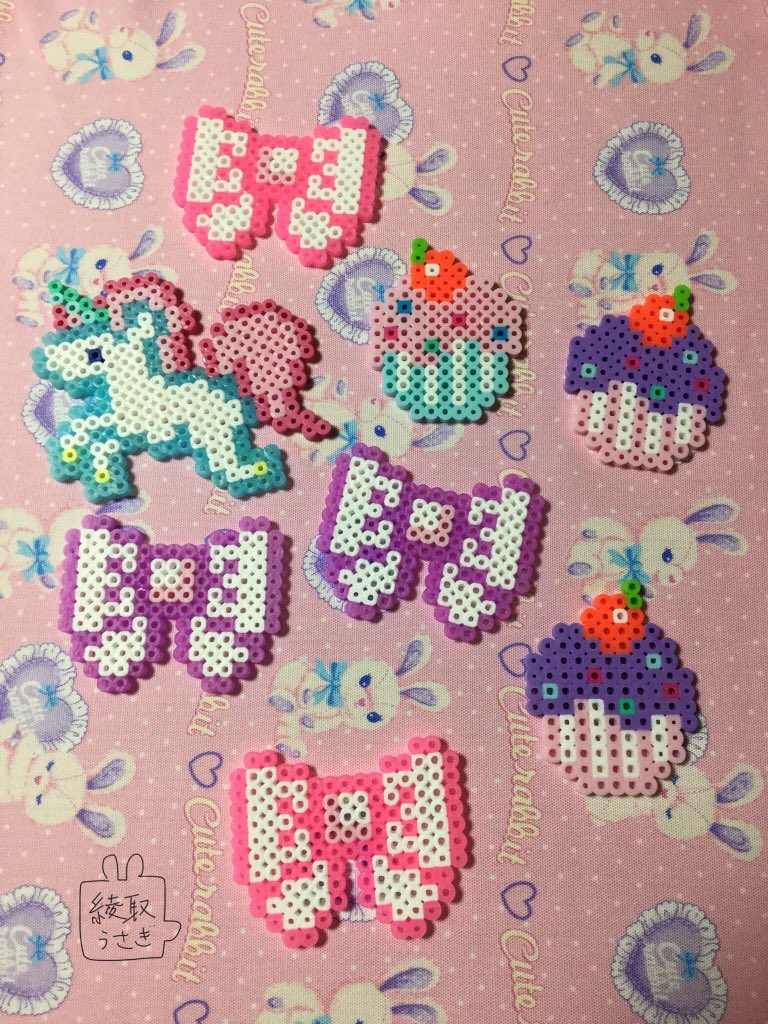 綾取うさぎ ゆめかわ作家 Twitterren ゆめかわデコパーツ うさ絵 ドット絵 Pixelart アイロンビーズ ゆめかわいい