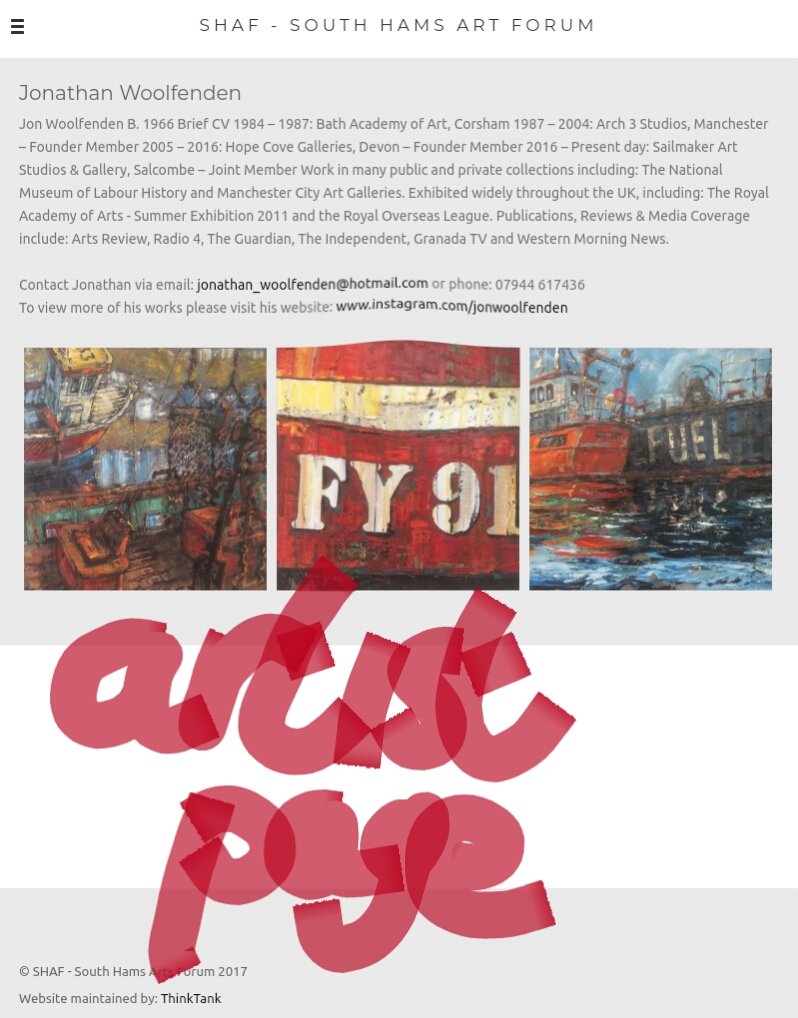 TanyaBedford's tweet photo. #JonWoolfenden artist page
#SailmakerArtStudios
https://t.co/g5xtgRQVTv https://t.co/eqi72BshJG