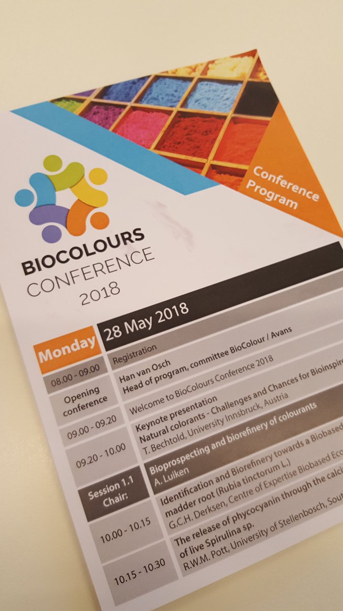 CentreBiobased's tweet photo. The Biocolour Conference 2018 kicks off @AvansHogeschool #biocolours #scientificconference https://t.co/9SwPGn0ntu