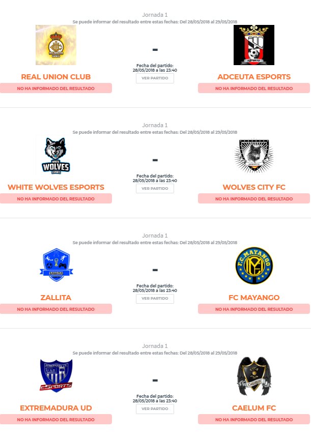 Igualdad máxima en la liga de desarrollo de PS4. <a href="/FC_Mayango/">[FCM] FC Mayango</a> @ADCeutaeSports @W_W_eSports @WolvesCityFC <a href="/CaelumFifa/">CaeluM FC</a> <a href="/ZallitaEsports/">ZALLITA ESPORTS</a> @EXT_UDeSports y <a href="/REALUNIONCIRUN/">Real Unión Club Irun</a> por 1 plaza en los brackets.

La emoción está servida. Toda la info aquí:

proplayerseries.com/psn/torneo/63