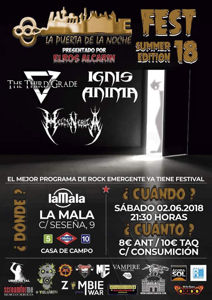 HelixDeath's tweet photo. Este sábado celebraremos la gran fiesta de @PuertadelaNoche junto a @IgnisAnimaBand y @TheThirdGrade3.
#Conciertazo apoya el metal emergente https://t.co/y6Rm3m9dvE