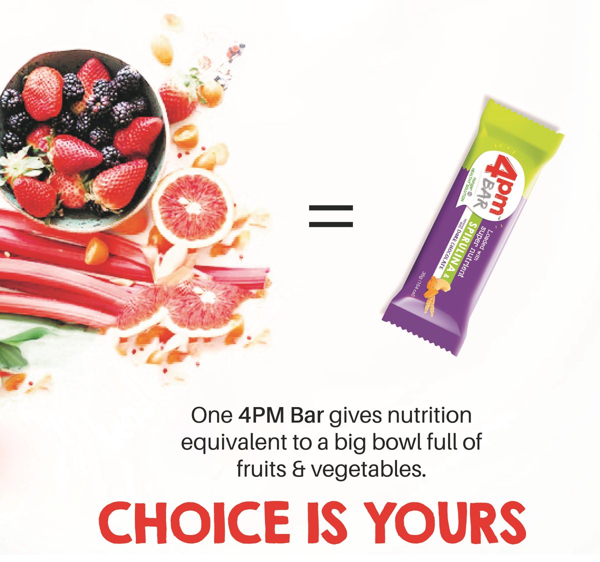 Step up to the bowl to change your life! Grab 4pm bar with nutrition equivalent to big bowl full of fruits and vegetables!
#4pmbar #comingsoon #healthy #nutrition #hunger #chewthenew #spirulina #energybar #snackbar #healthysnack #balanceddiet #nutrition
4pmbar.com