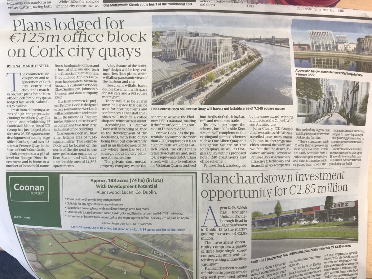FuzionComms's tweet image. Great piece in @sundaybusiness relating to the exciting #JCD plans for Penrose Dock #cork