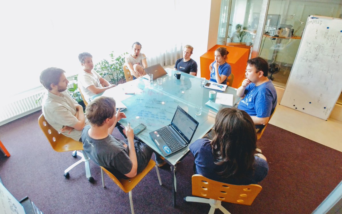 BlenderDev's tweet image. Copy-on-Write team assemble! Sergey is giving a workshop to the devs to bring the animation system back in shape using the new deps graph. This is what the Code Quest is all about.

From bottom left: Sergey, Brecht, Dalai, Bastien, Campbell, Inês, Joshua, Clément #b3d #codequest