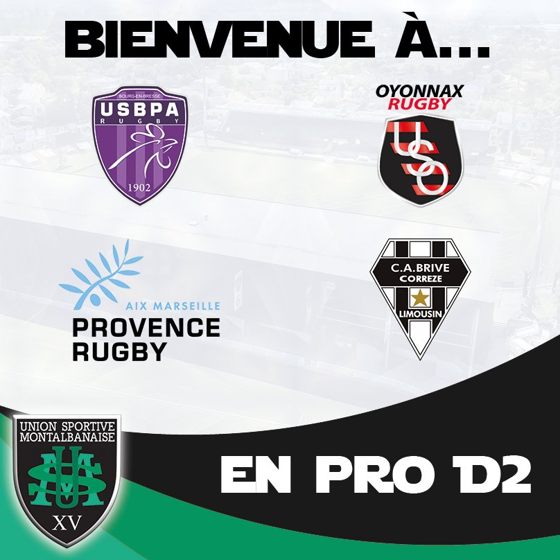 UsmSapiacRugby's tweet image. [PRO D2]

Depuis ce week-end, nous connaissons le dernier pensionnaire à arriver en @rugbyprod2 ! Il s'agit de @USBPAofficiel (Bourg-en-Bresse) qui a gagné son ticket face à Rouen en finale d'accession de Féd. 1.

Voici les 4 "nouveaux" à batailler la saison prochaine avec l'USM.