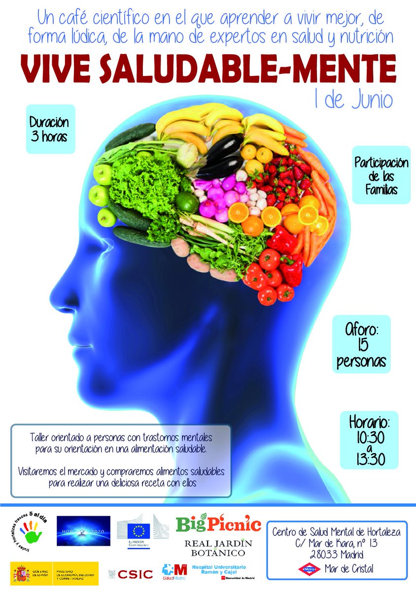 Este viernes BigPicnic se traslada al Centro de Salud Mental de Hortaleza, junto con la Asociación 5 al día, para compartir una mañana de hábitos y alimentación saludables. <a href="/5aldiaspain/">5 al día</a> <a href="/RJBOTANICO/">REAL JARDÍN BOTÁNICO</a>