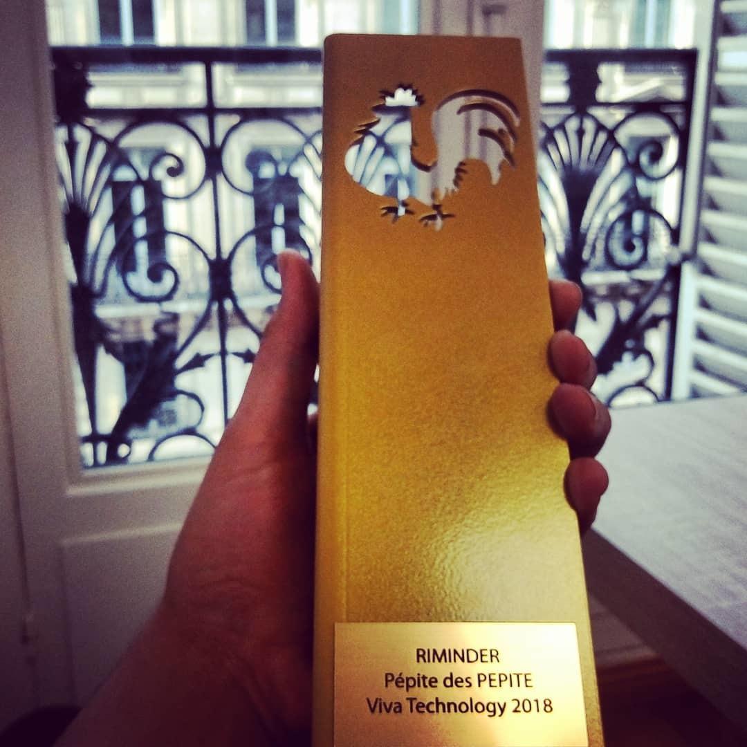 centralesupelec's tweet image. La #startup @RiminderDotNet fondée par notre ingénieur @SeivMouhidine est lauréate du prix Pépite des pépites #Vivatechnology2018 👌👏👍