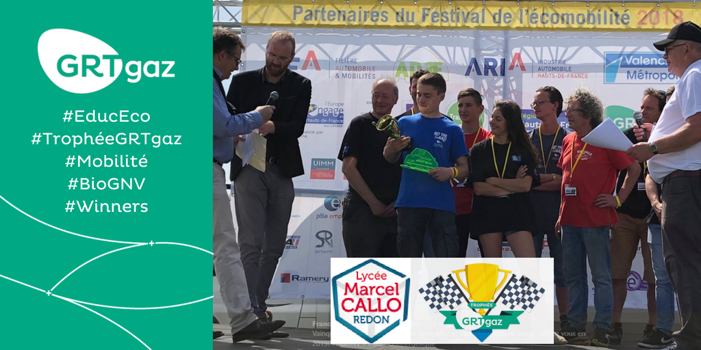 Une nouvelle fois, toutes nos félicitations à #Helios <a href="/TeamCallo/">Helios</a>, lauréats ce week-end du #TrophéeGRTgaz 2018 🏆 après avoir remporté un prix spécial en 2017. Une équipe solide, solidaire et motivée. On roule (au #gaz) pour vous !