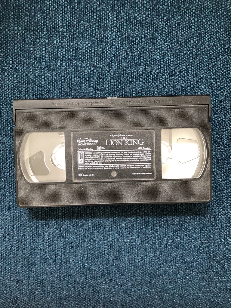 ARS002's tweet photo. Can’t believe we still had a Lion King VHS in the bonus room 😂 #cleanoutday https://t.co/oD80oDQuyX