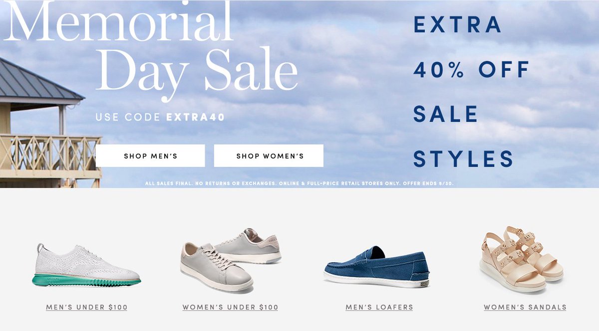 cole haan memorial day sale