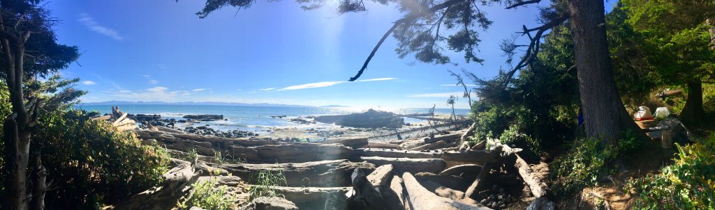 SamanthaLWilson's tweet photo. Was able to unplug and unwind on the #JuanDeFuca trail on Vancouver island. After 50km, 4 days and lots of memories, excited to get back. Here is a shot from our camp at #BearBeach https://t.co/7dJvyUNWA7
