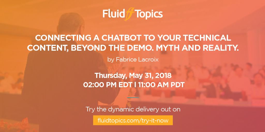 AntidotNet's tweet image. [Webinar] Don&apos;t miss our webinar dedicated to #Chatbots by @fabrice_lacroix &quot;Connecting a chatbot to your technical content, beyond the demo. Myth and reality&quot; #TechComm #TechCom buff.ly/2x2vUpl