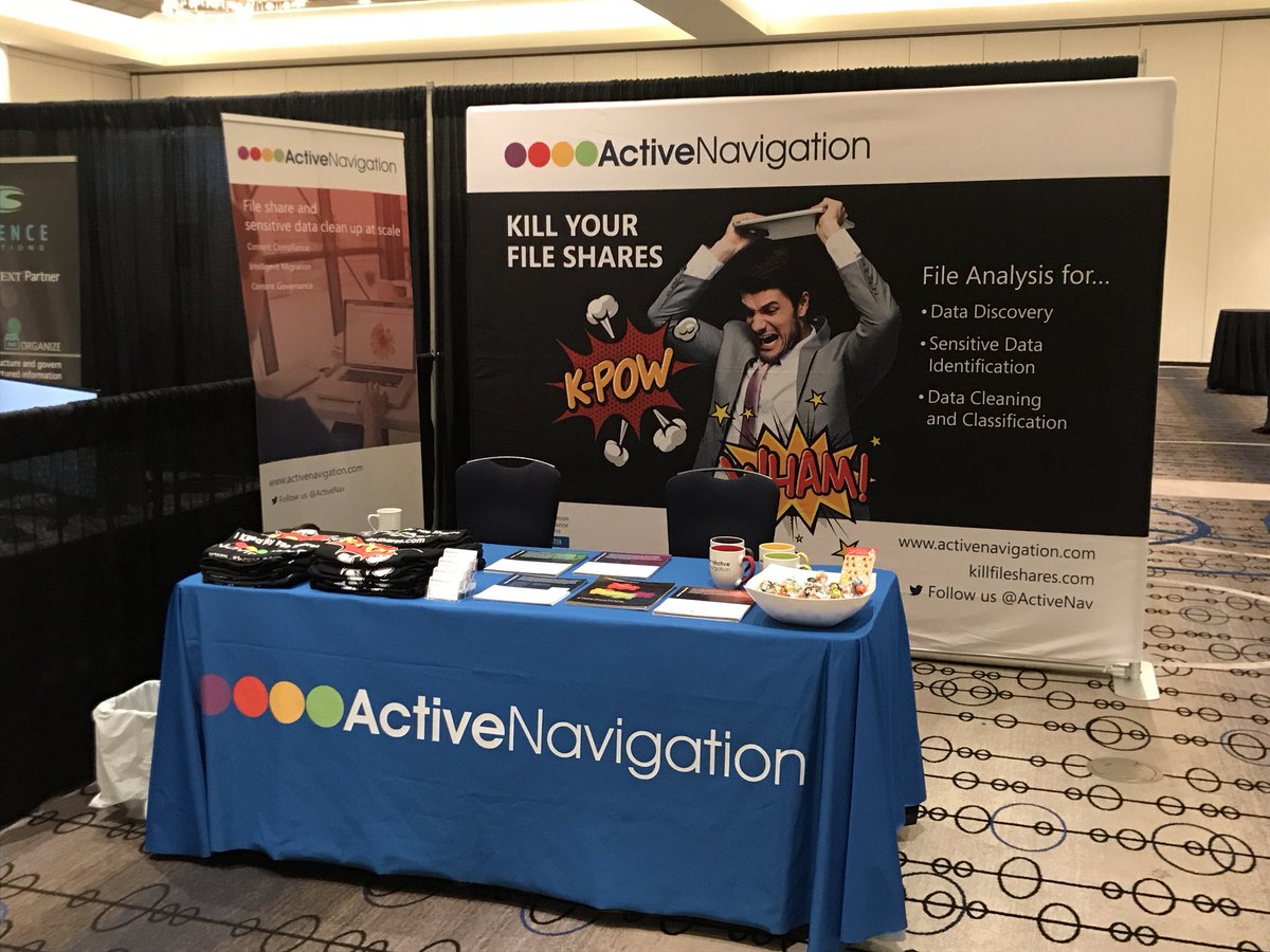 ActiveNav's tweet image. Just about to kick off the @armacanada conference! Stop by our booth and learn how #fileanalysis can help you #KillYourFileShares !! #ARMACan18