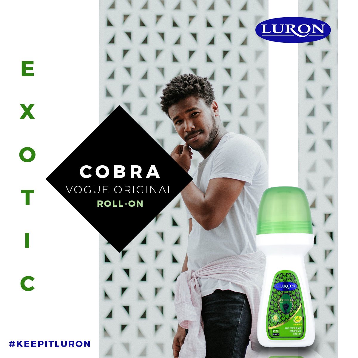 LuronOfficial's tweet photo. Our Cobra Vogue original Roll-on with a new look pack and brand new fragrance will bring out your exotic side, making heads and smiles turn your way.
#luronmen #keepitluron https://t.co/EHwX0UjDyE