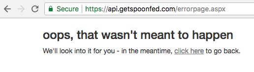 AlexCarantza's tweet photo. @getspoonfed Just tried again. This is the error I have received all morning. https://t.co/DKwVzdxz1O