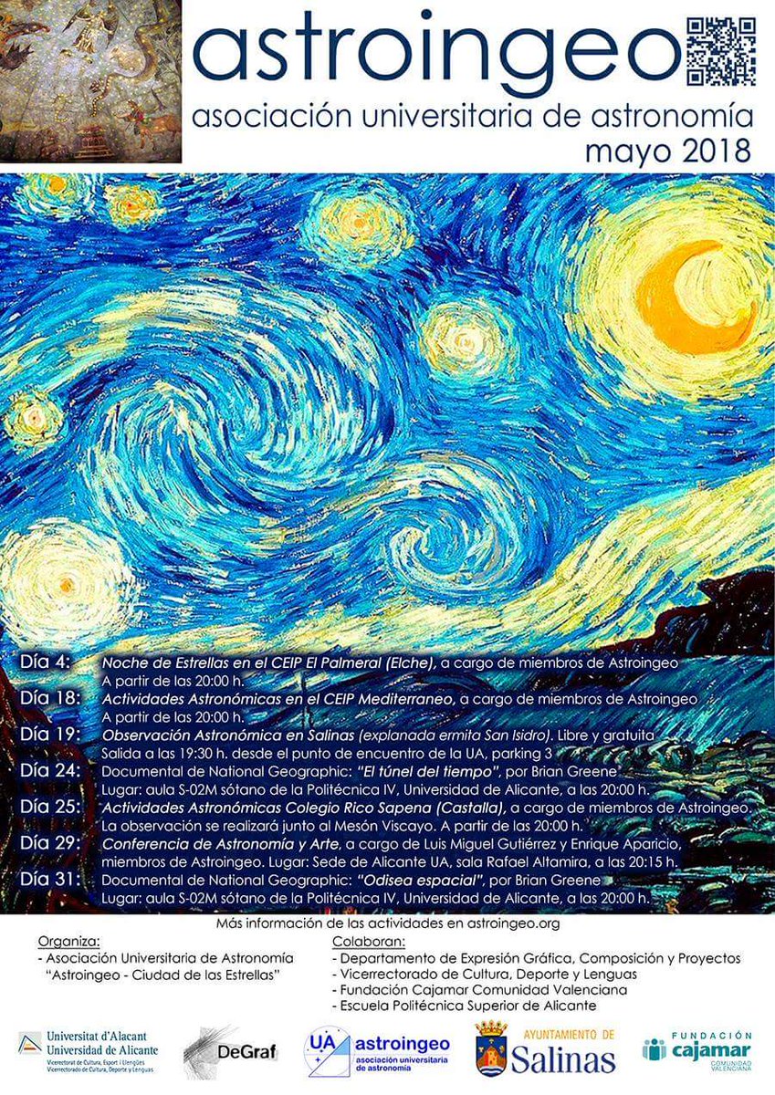 Neferchitty's tweet photo. Mañana martes 29 @UA_astroingeo en la semana #DivulgArte de la @SedeAlicante_UA @MarinaLimi @UA_Universitat #Arte y #Astronomía https://t.co/ULflBxvRua https://t.co/qBgAzebNJ5