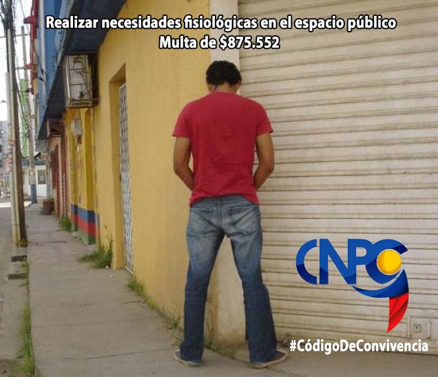 PoliciaCtagena's tweet photo. Realizar necesidades fisiológicas en el espacio público (Multa $875.552) #CódigoDeConvivencia https://t.co/1s7YwGwZTh