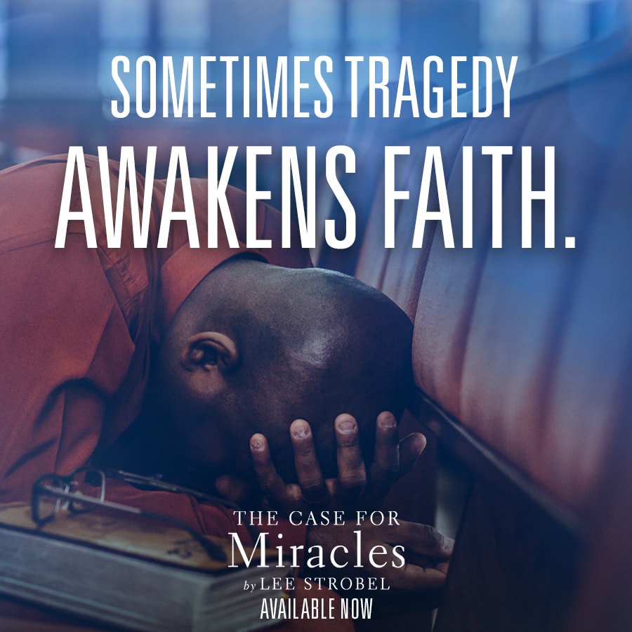 LeeStrobel's tweet photo. C.S. Lewis says that tragedy can be God’s megaphone to rouse the spiritually deaf. How has your faith been awaken in the midst of tragedy? #CaseforMiracles
Read more at https://t.co/OxbEe5c1EO https://t.co/Yg1gkthdSi