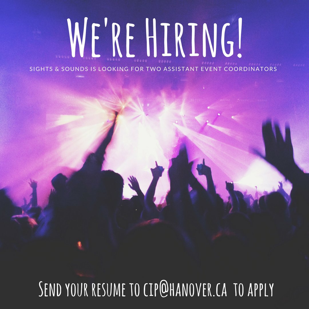 HanoverCIP's tweet photo. We're hiring! Want to be involved in this year's Sights &amp; Sounds Festival? We're hiring two summer students, apply by this Thursday, May 31st to be considered! https://t.co/AaZvA5VaDa https://t.co/lqmoCgYRwe