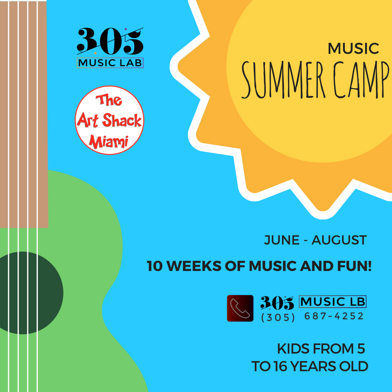 305MusicLab's tweet photo. Para niños y jóvenes entre 5 y 16 años, nuestro #SummerCamp serán 10 semanas de música, arte y diversión. Hemos planificado excelentes actividades con nuestros aliados de @artshackmiami ¿Te animas? https://t.co/vIVFvc5mvX